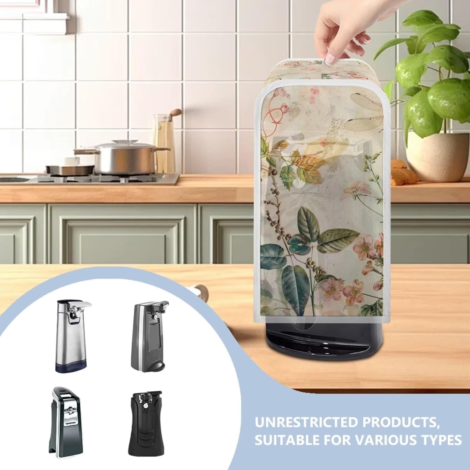 Elegant Pink Flower Can Opener Cover Wiryuouvt Soft Durable