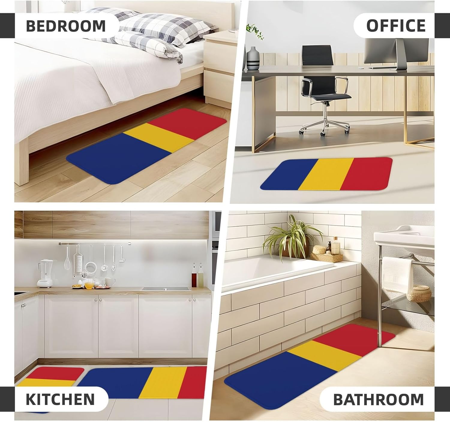 Non-Slip Kitchen Mat for Romania Flag Kitchen Accessories