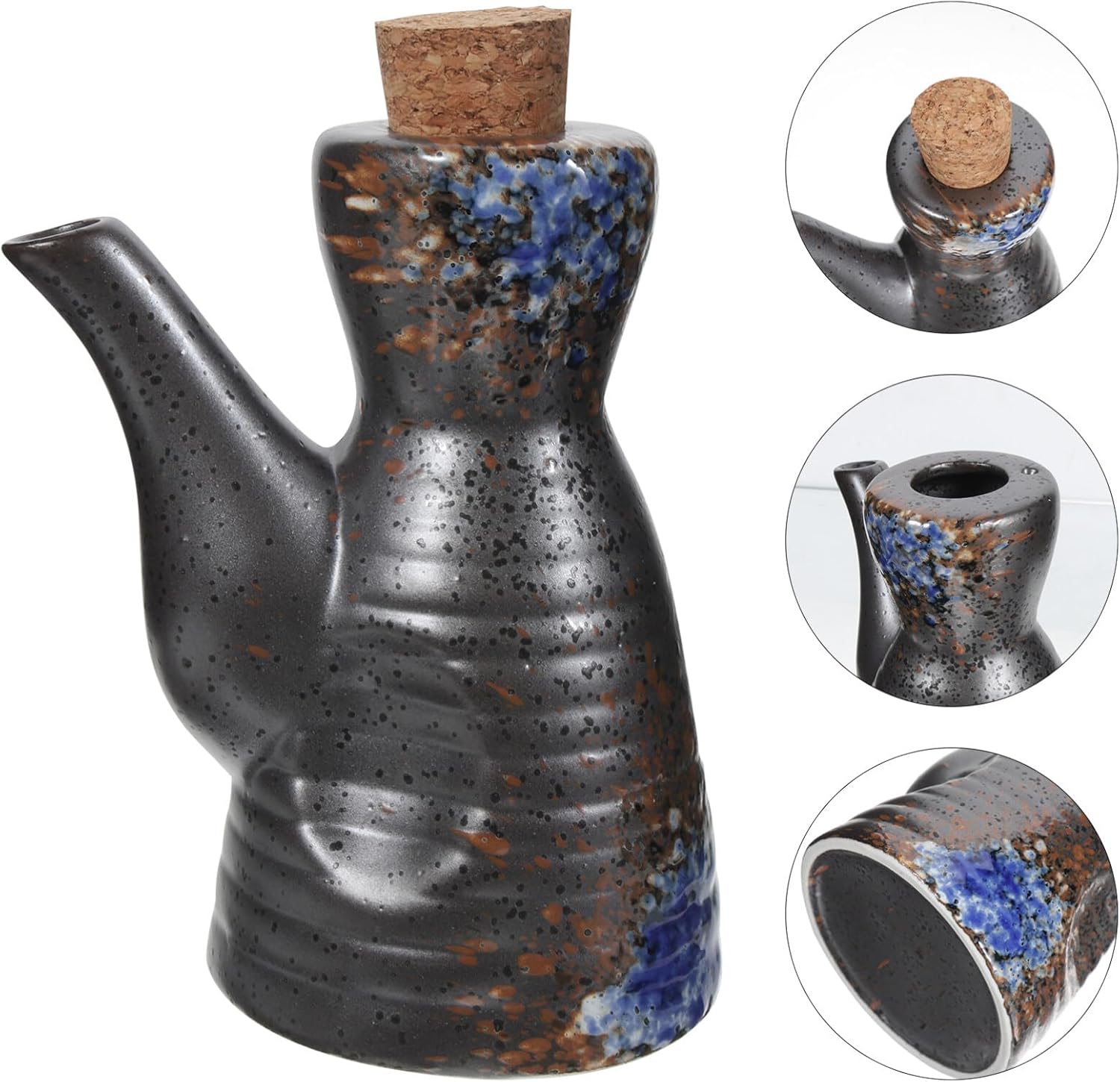 Japanese-Style Ceramic Condiment Dispenser with Lid