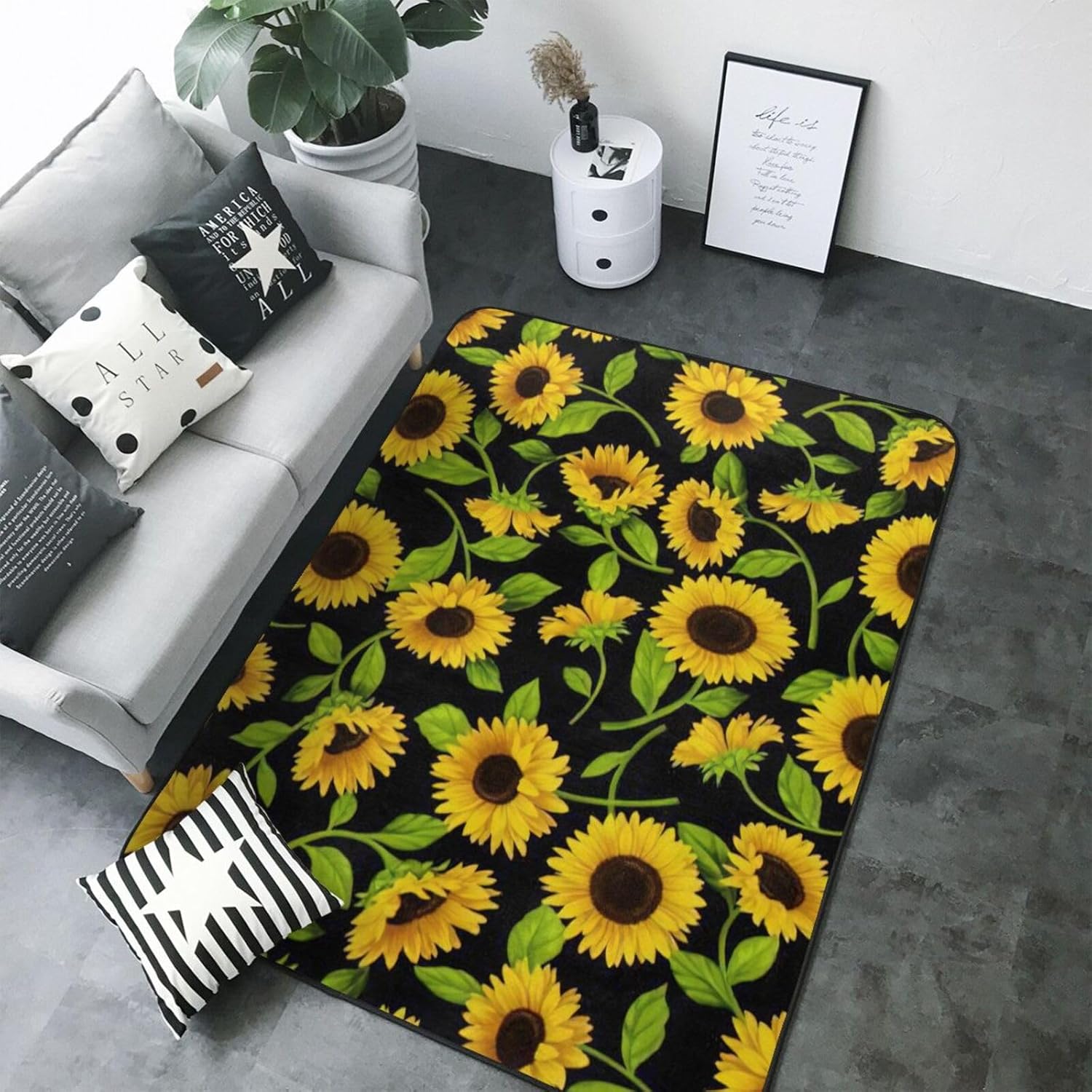 Breaux Sunflower Non-Slip Floor Mat80x58
