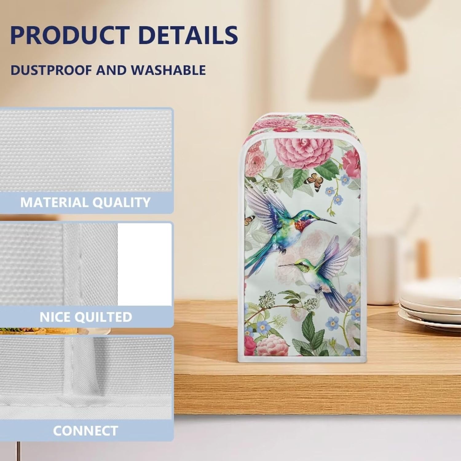 Floral Hummingbird Electric Can Opener Cover White Kitchen inadvertently perfect
