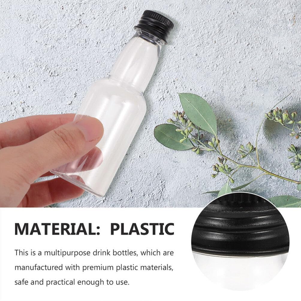 20pcs Transparent Mini Juice Bottles with Caps for Home and Kitchen Use