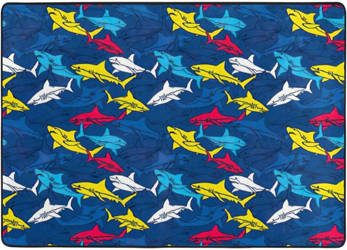 Breaux Shark Print Non-Slip Floor Mat 8058in