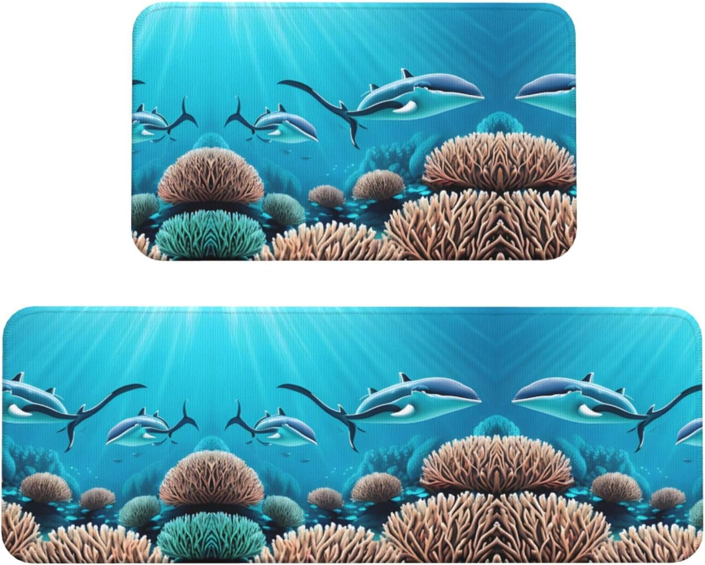 Deep Sea Whales Kitchen Floor Mat