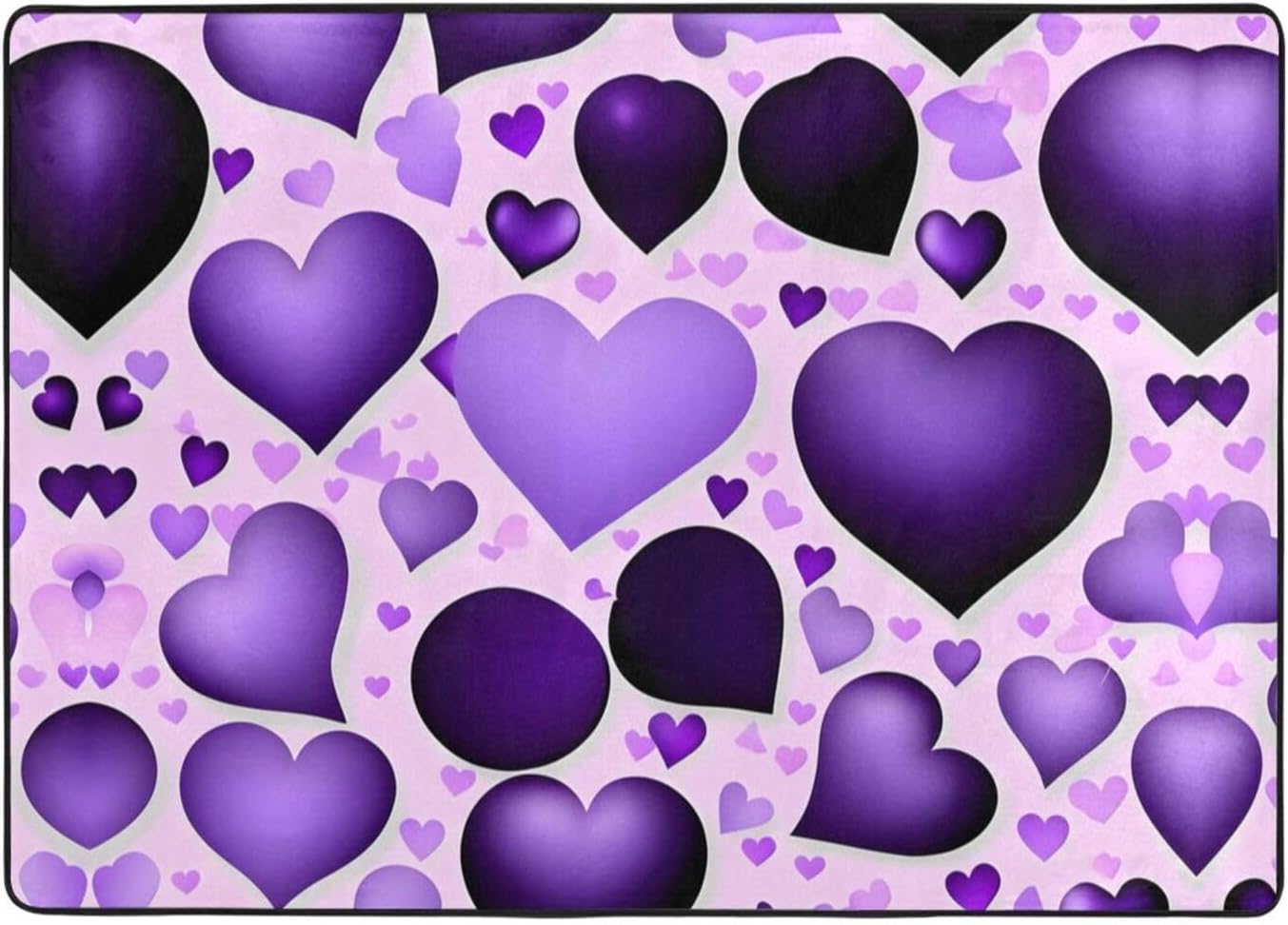 Fashional Purple Heart Print Non-Slip Floor Mat