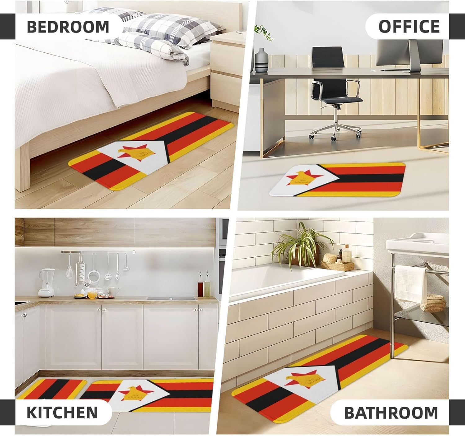 Zimbabwe Flag Kitchen Mats