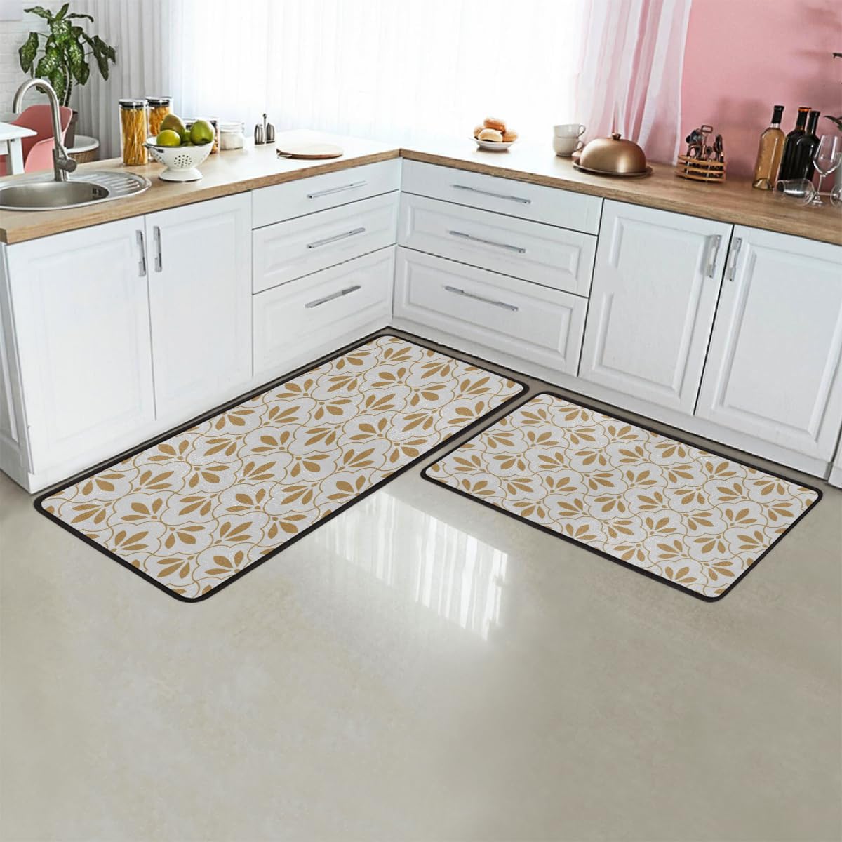 DUCANLL 2-Piece Anti-Fatigue Kitchen Mat Set