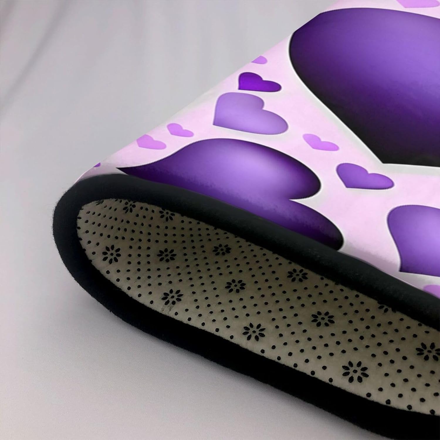 Fashional Purple Heart Print Non-Slip Floor Mat