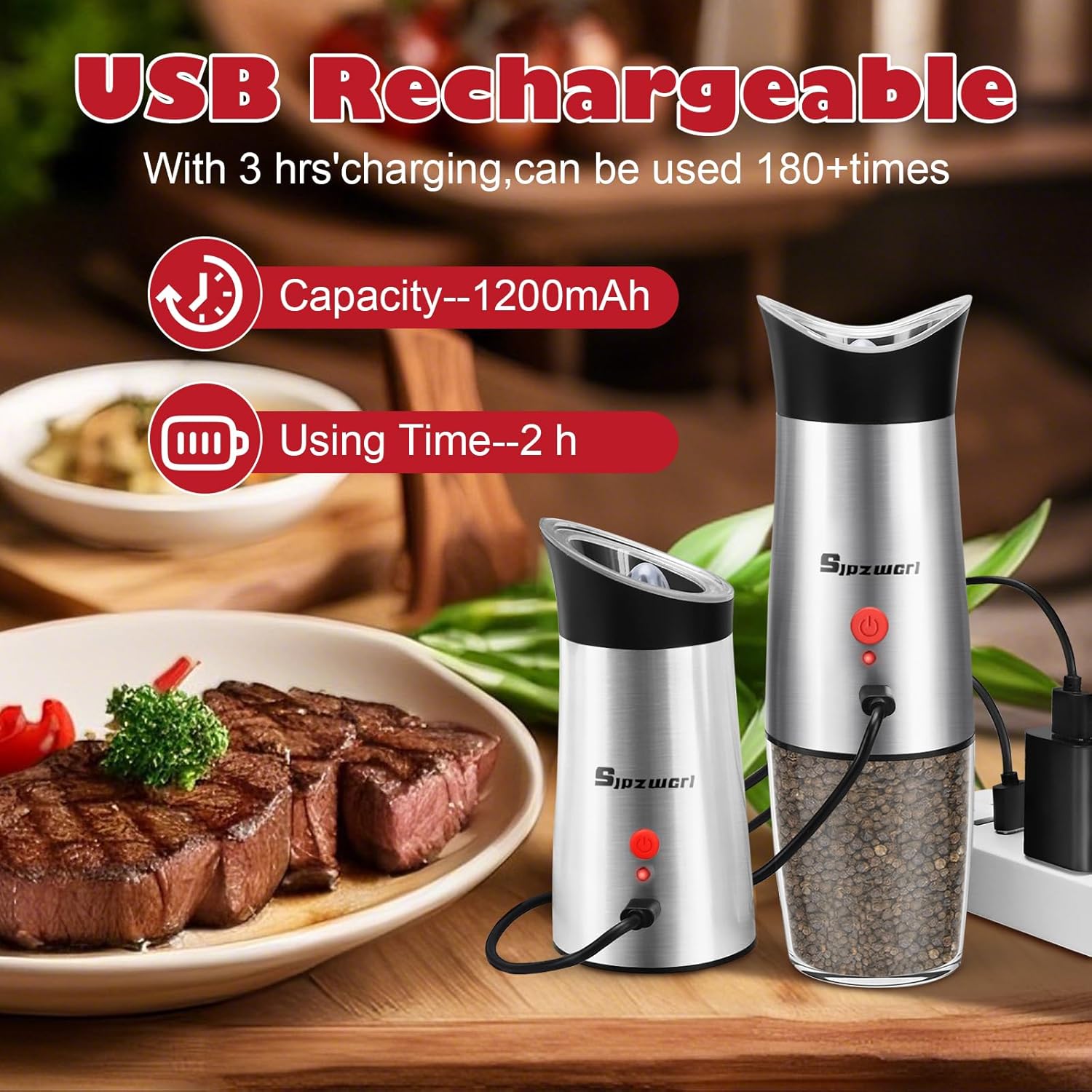 Manual Electric Salt Pepper Grinder Set
