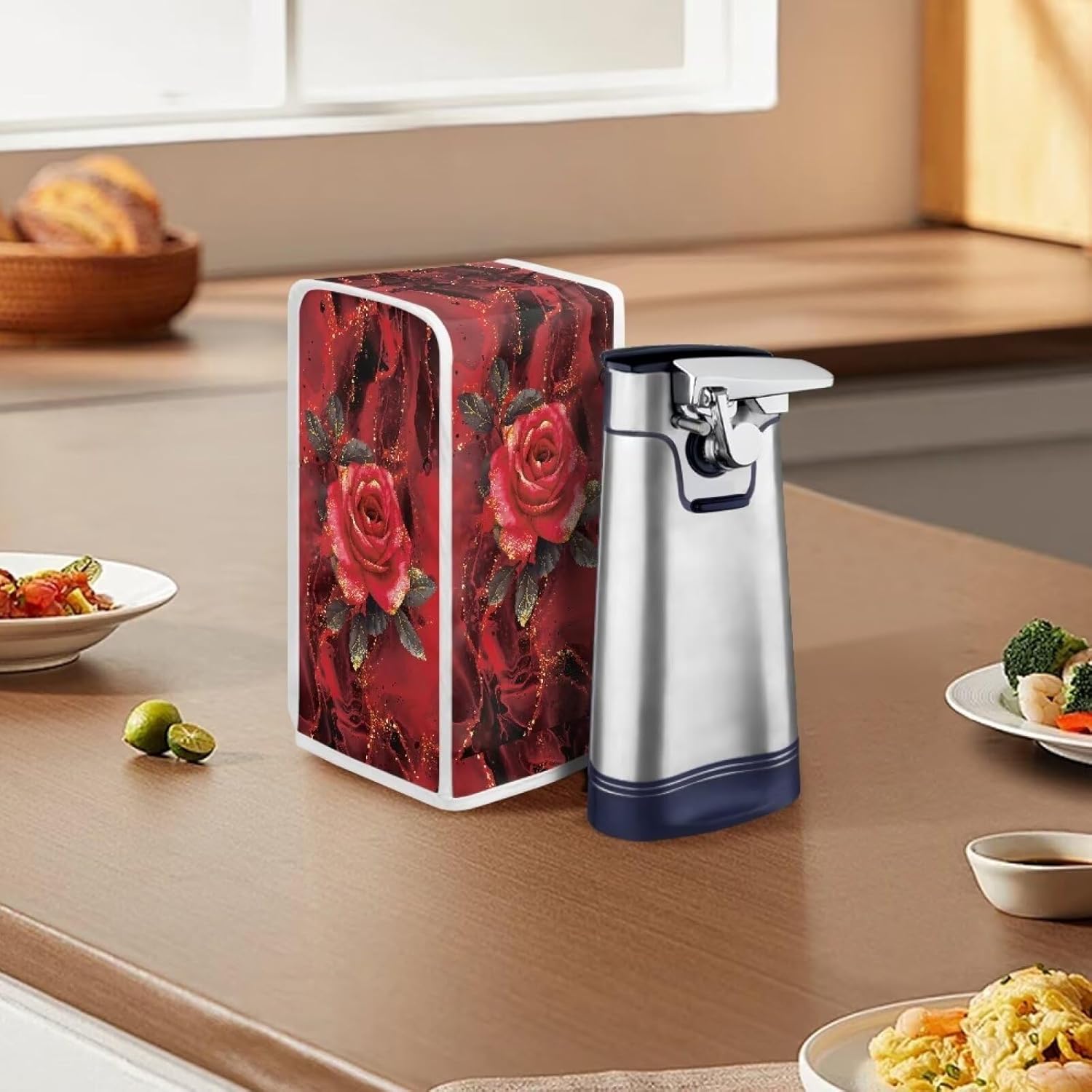 Red Rose Can Opener Cover Durable and Stylish