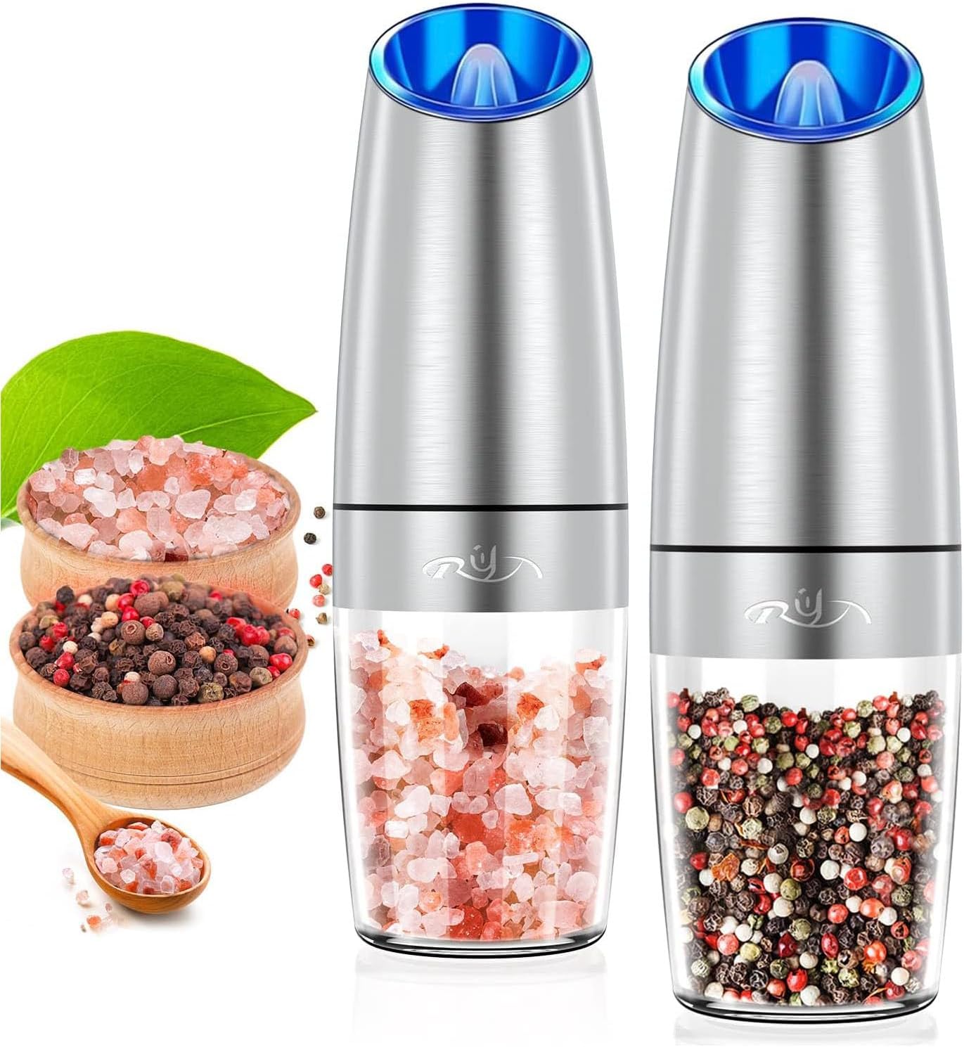 Rongyuxuan Gravity Electric Salt and Pepper Mill Set