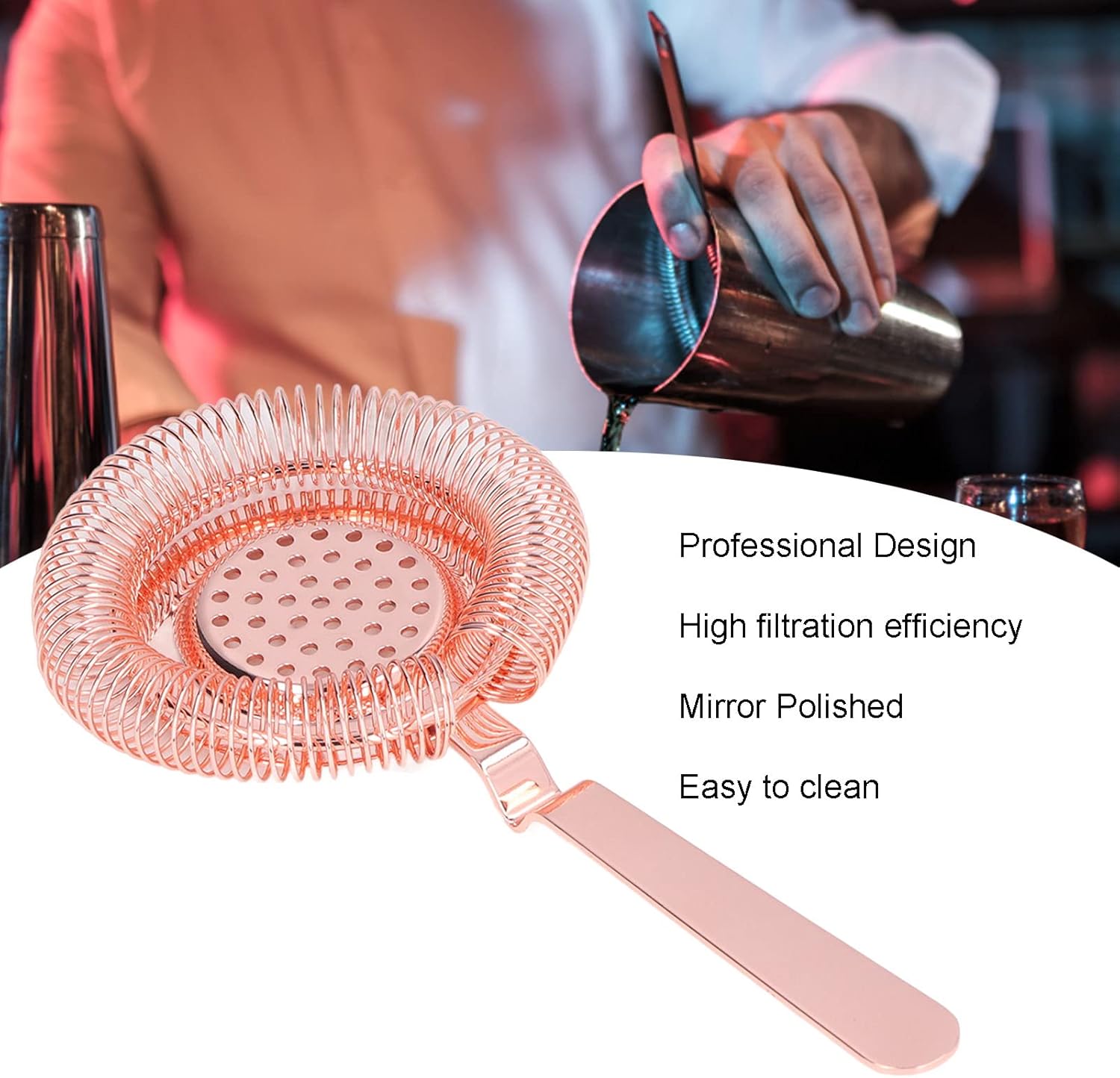 GRCFUMO Professional Cocktail Bar Strainer Stainless Steel Mixing Tool