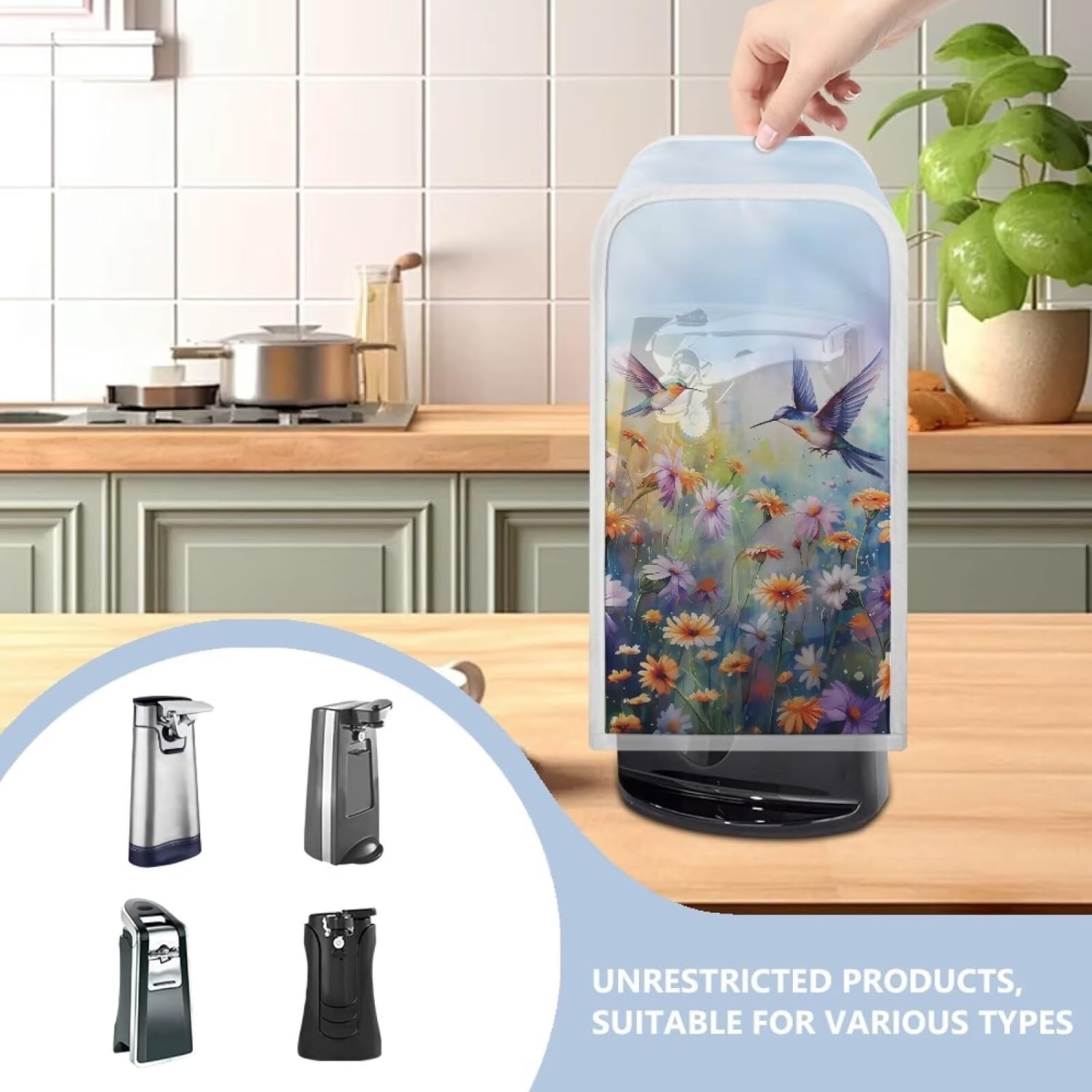 ZOUTAIRONG Hummingbird Electric Can Opener Dust Cover Durable Waterproof