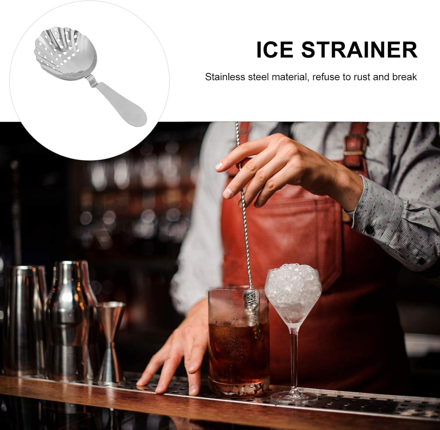 Hemoton bartender strainer keeps drinks cold perfect for parties and home bars