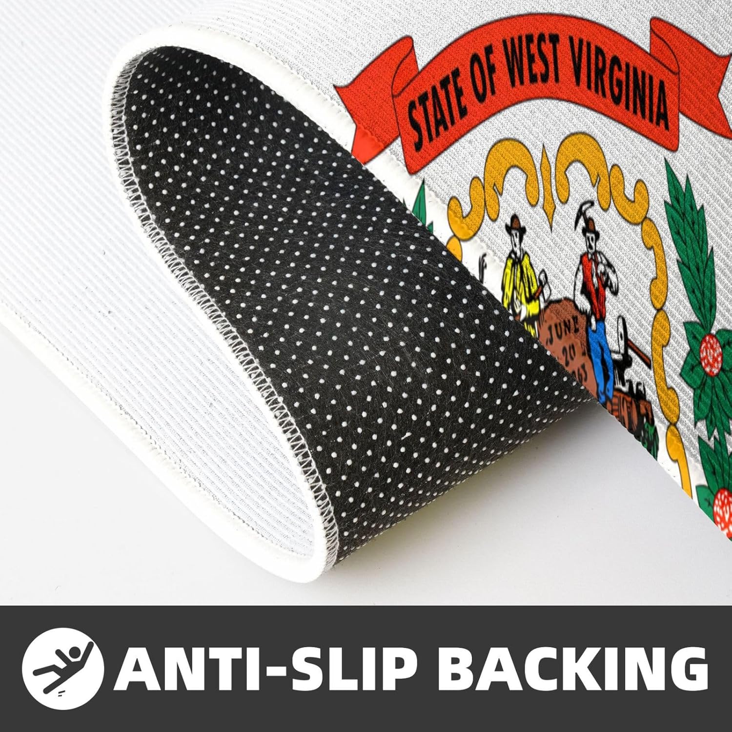 West Virginia Flag Kitchen Mats - Non-Slip Waterproof Rust Resistant