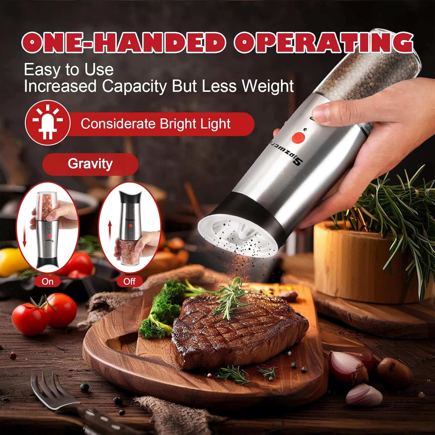 Manual Electric Salt Pepper Grinder Set