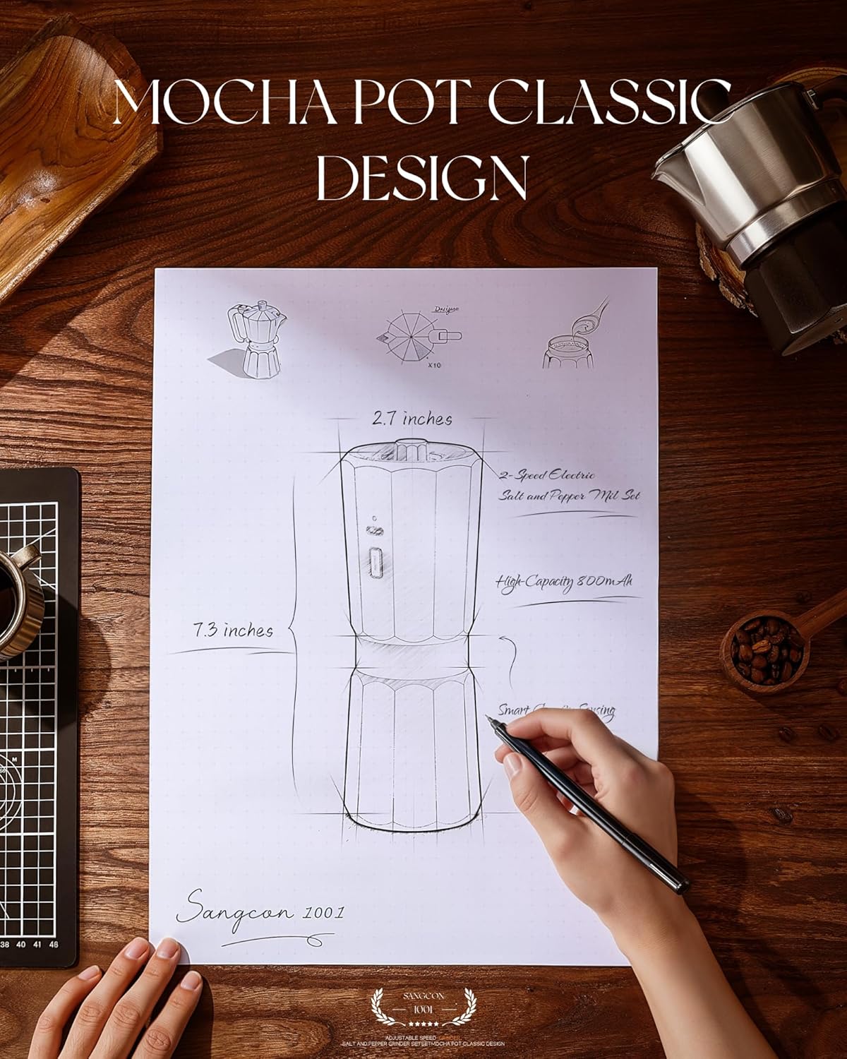 Compact Durable and Versatile Electric Salt and Pepper Grinder Set