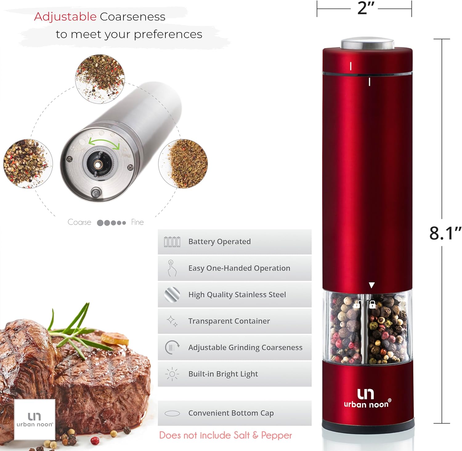 Elegant Battery Operated Salt Pepper Generator Set