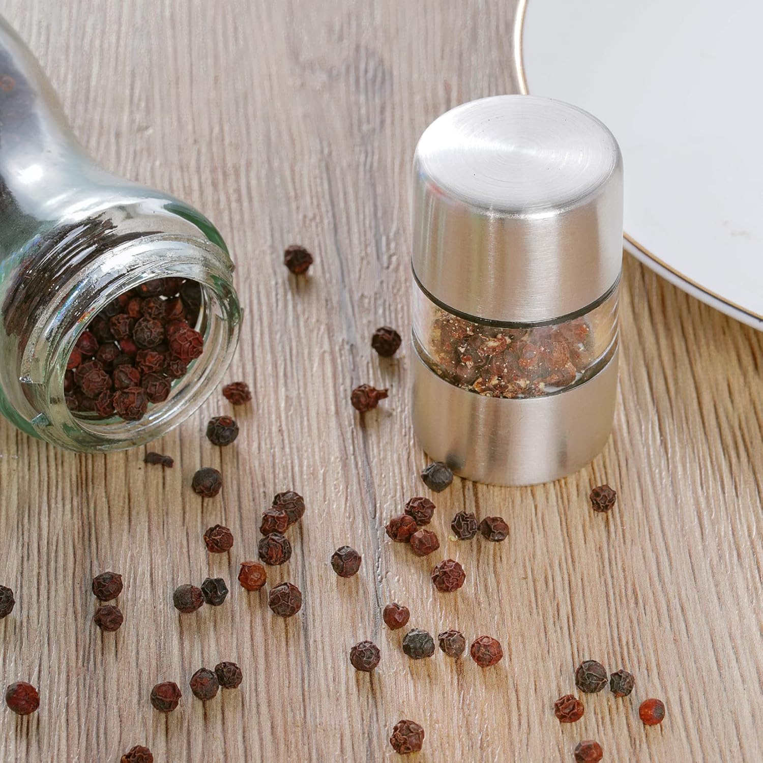 4Pcs transparent compact portable 22inches Salt Pepper grinder set