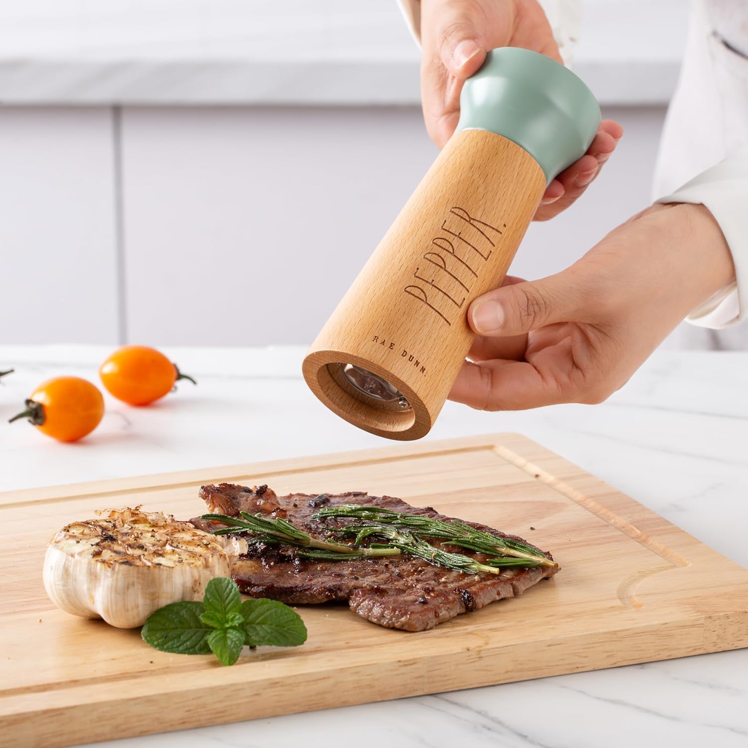 Bamboo Salt Pepper Grinder Set