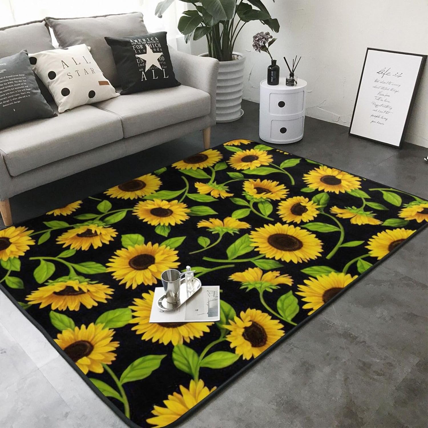 Breaux Sunflower Non-Slip Floor Mat80x58