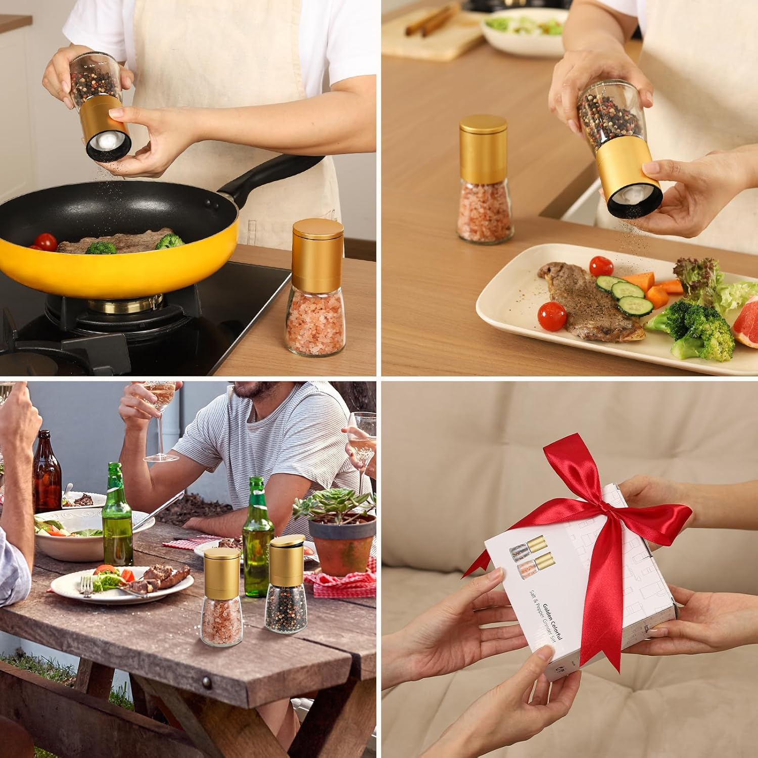 Vucumber Gold Pepper Salt Grinder