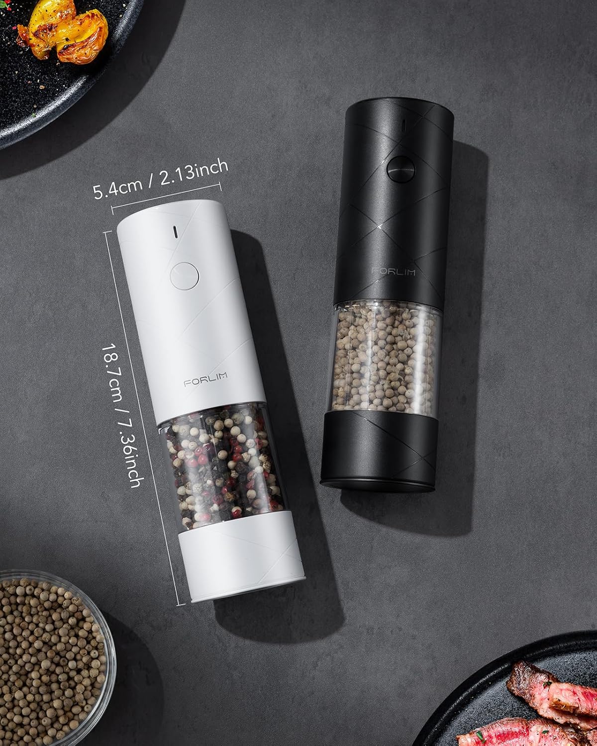 FORLIM Electric Salt Pepper Grinder Set