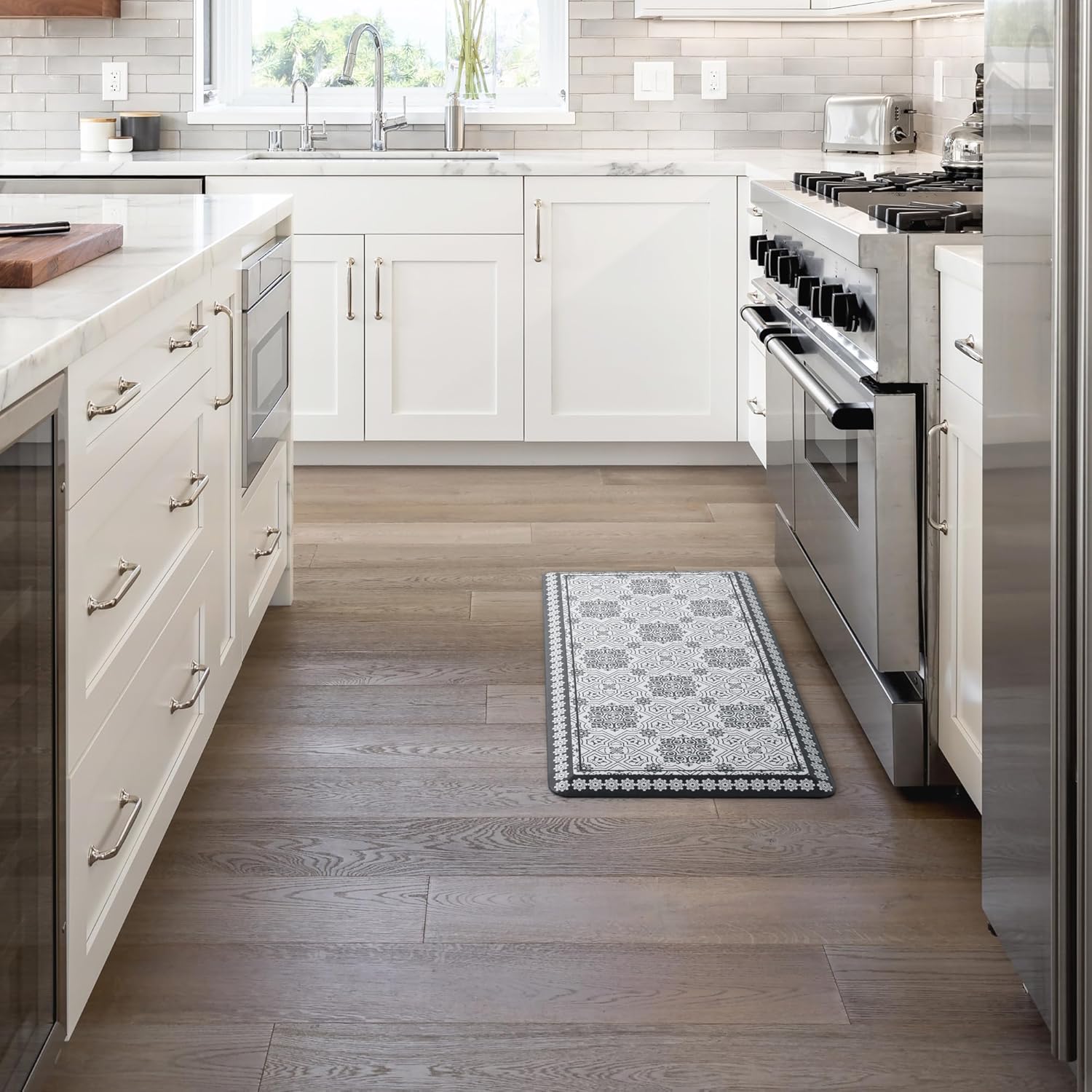 Martha Stewart Comfort Anti Fatigue Strie Medallion Tile Kitchen Mat