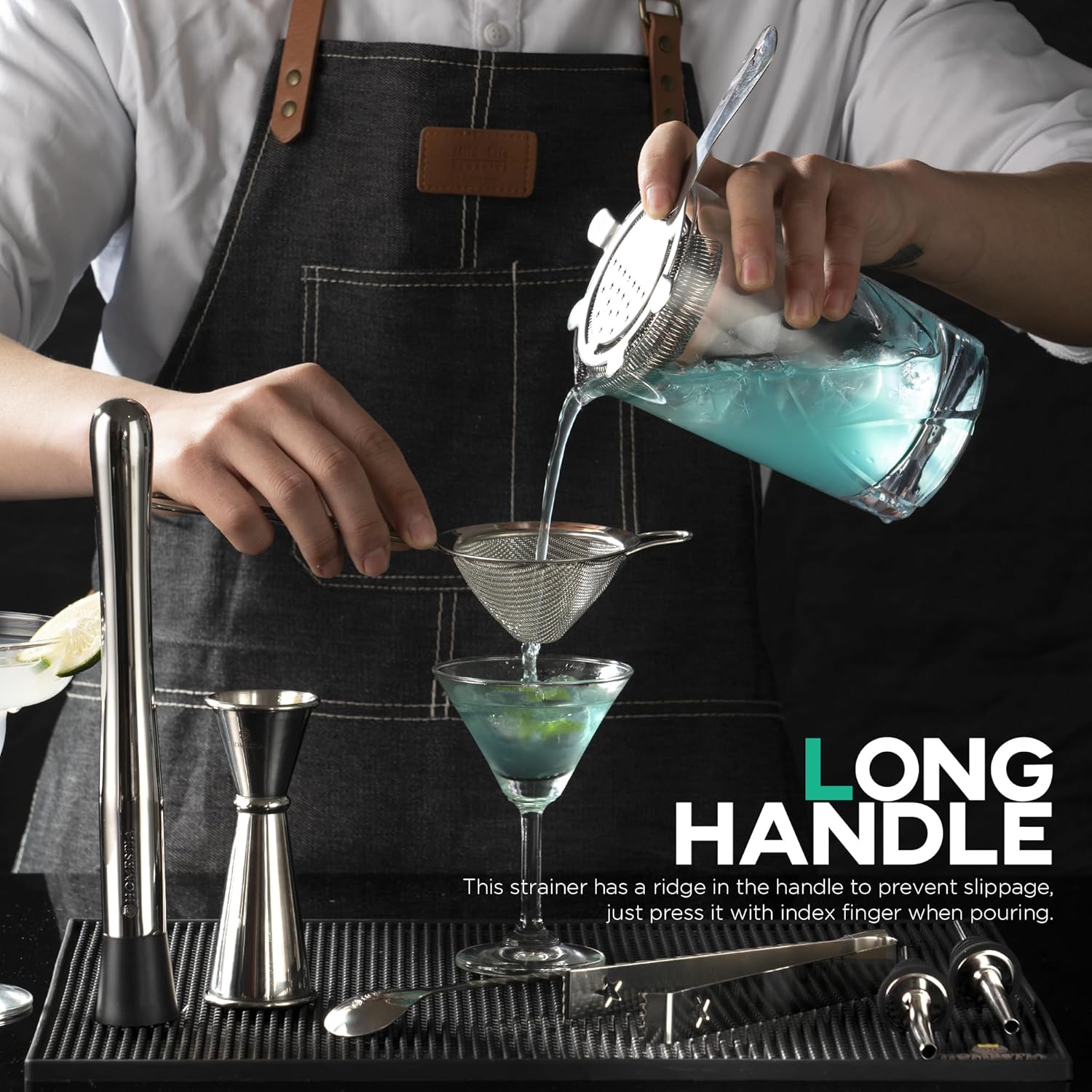 Homestia 304 Stainless Steel Cocktail Strainer for Drinks