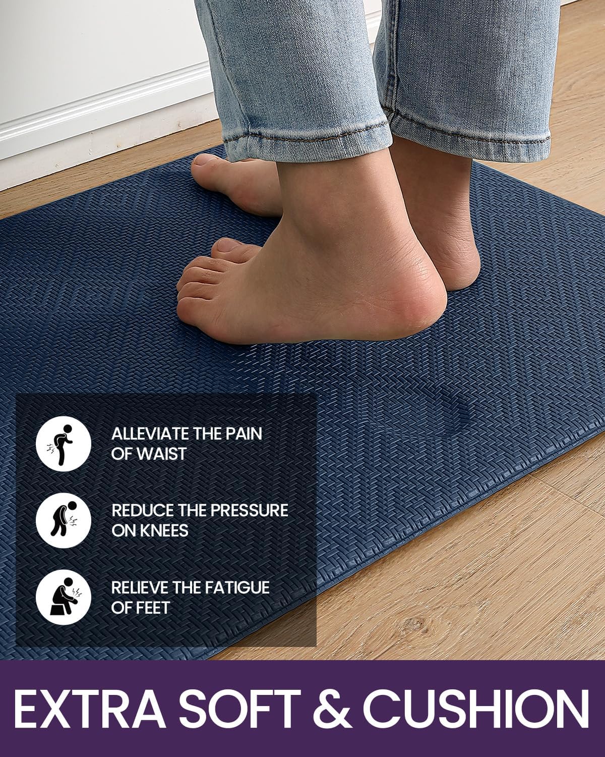 DEXI Kitchen Mat Non-Slip Anti-Fatigue Soft Durable