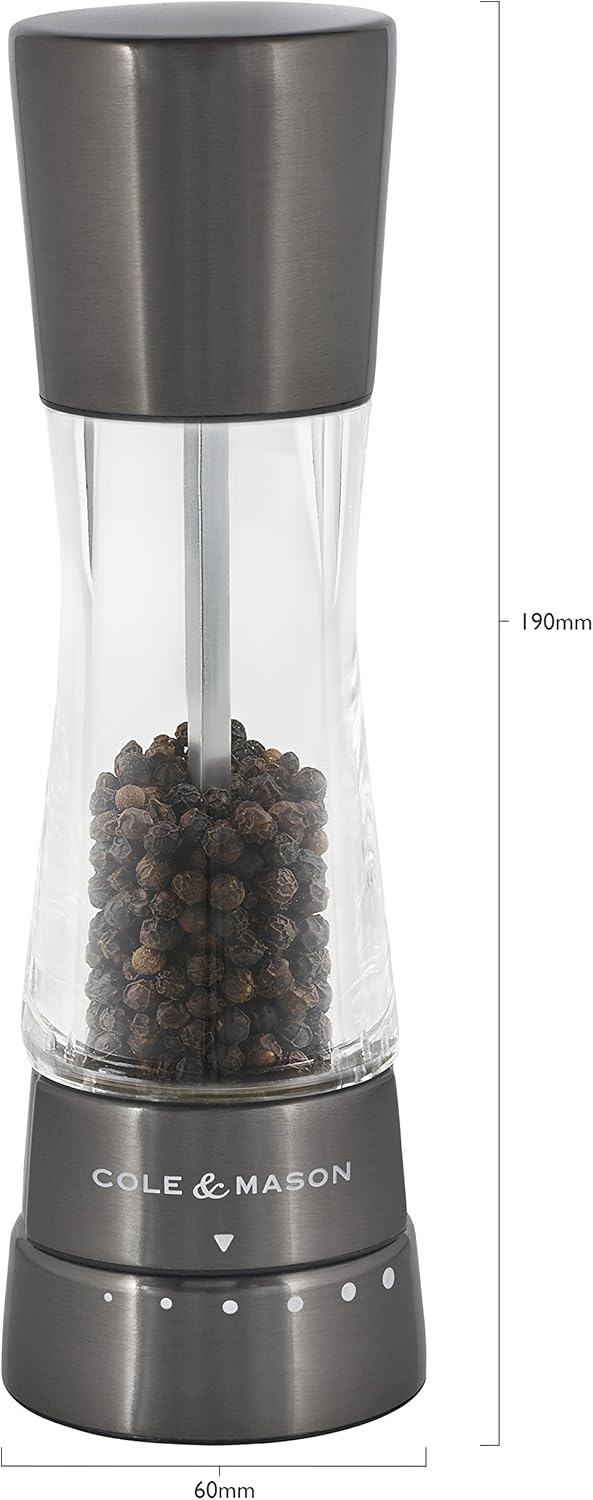 Elegantly Refillable Salt Pepper Mill Set Premium Design for Perfect Grind