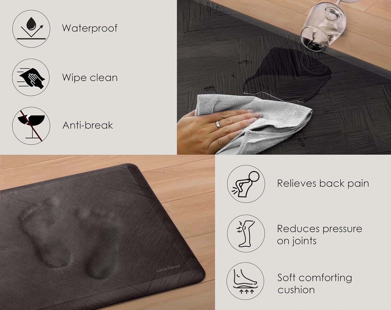 173x295in Premium Standing Desk Mat for Comfort and Extra Flexibility
