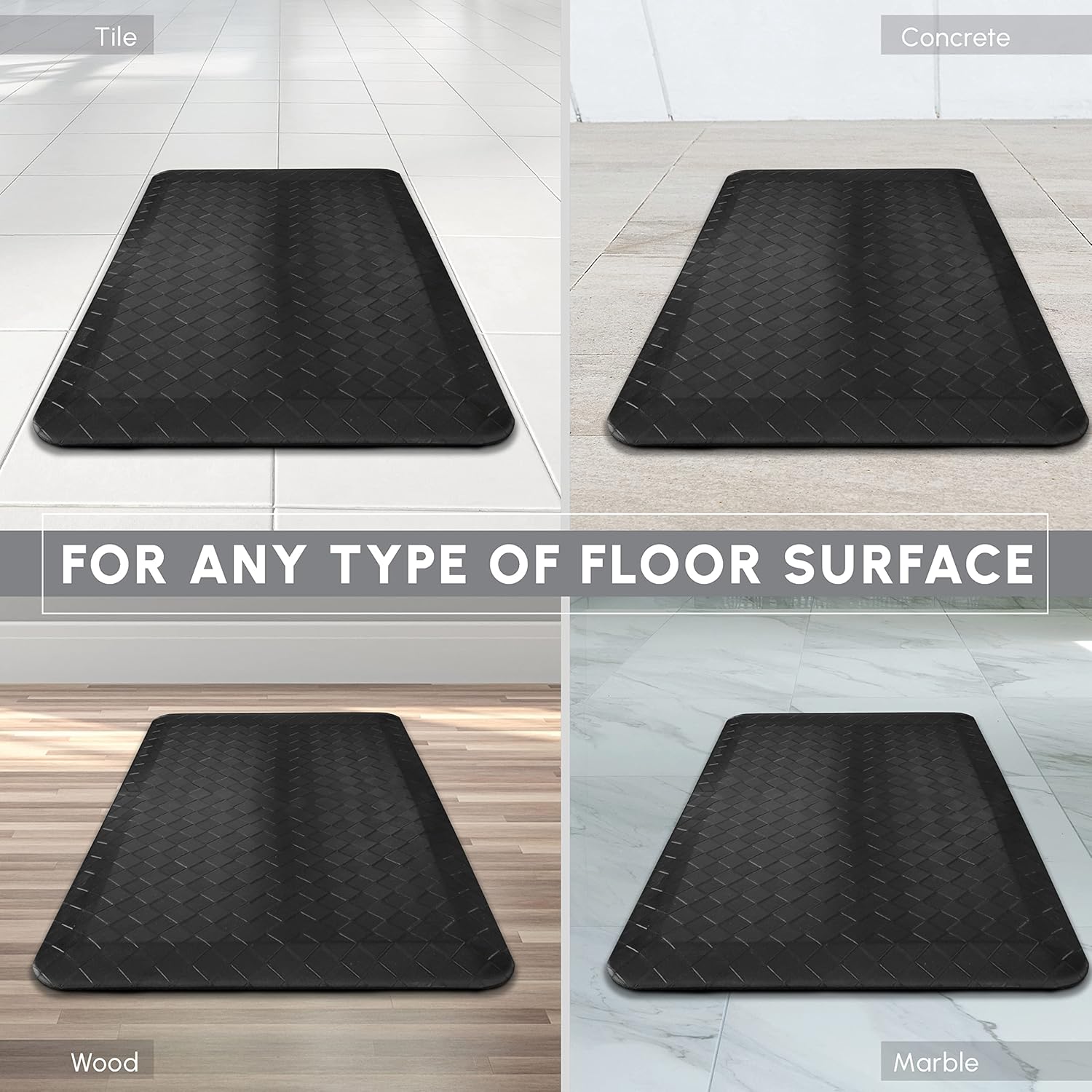 Extra Thick Memory Foam Kitchen Mat for Standing Comfort