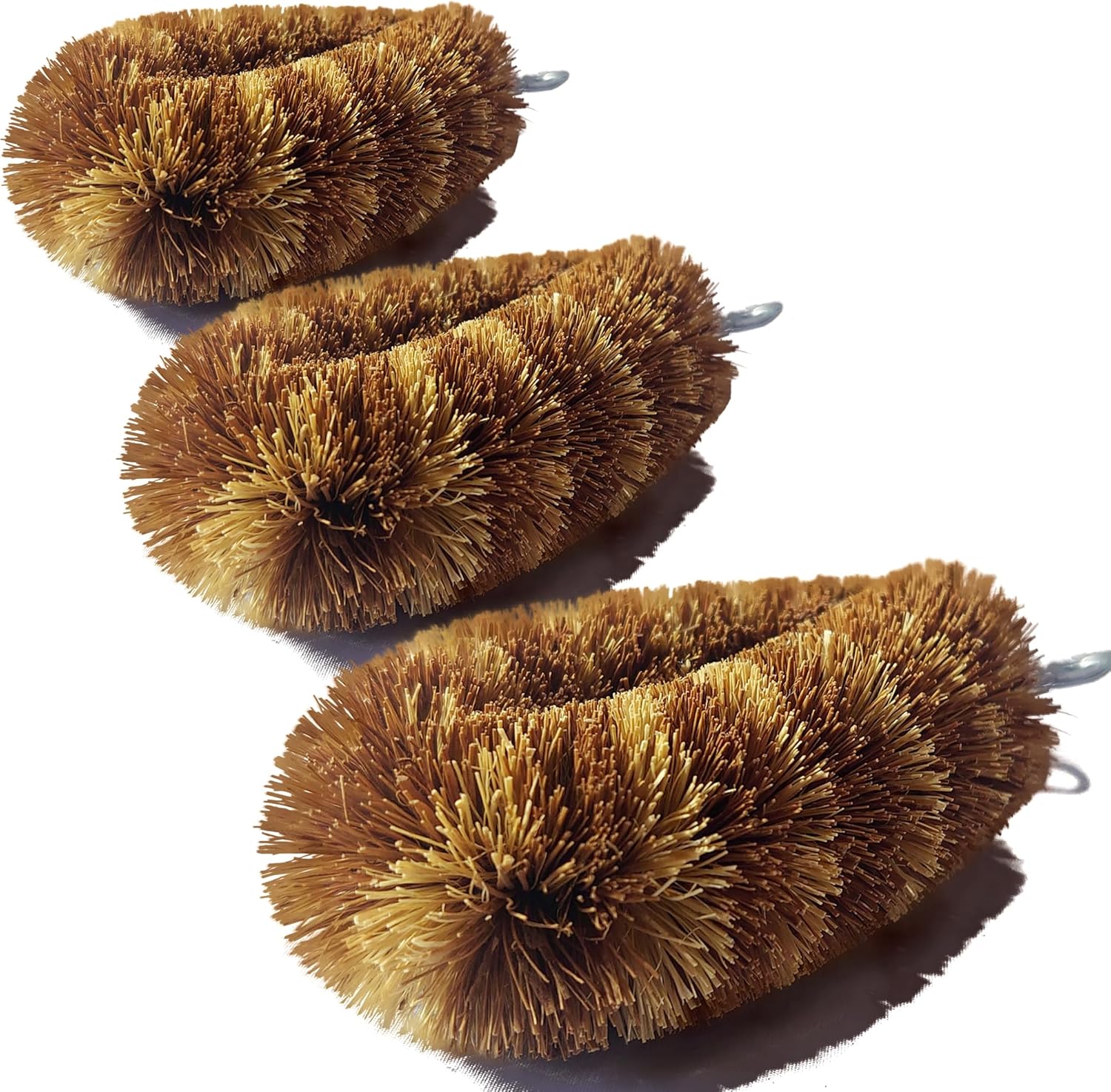 EcozLaRo 3-Piece Tawashi Scrubbers Eco-Friendly Non-Scratch Kitchen Brushes