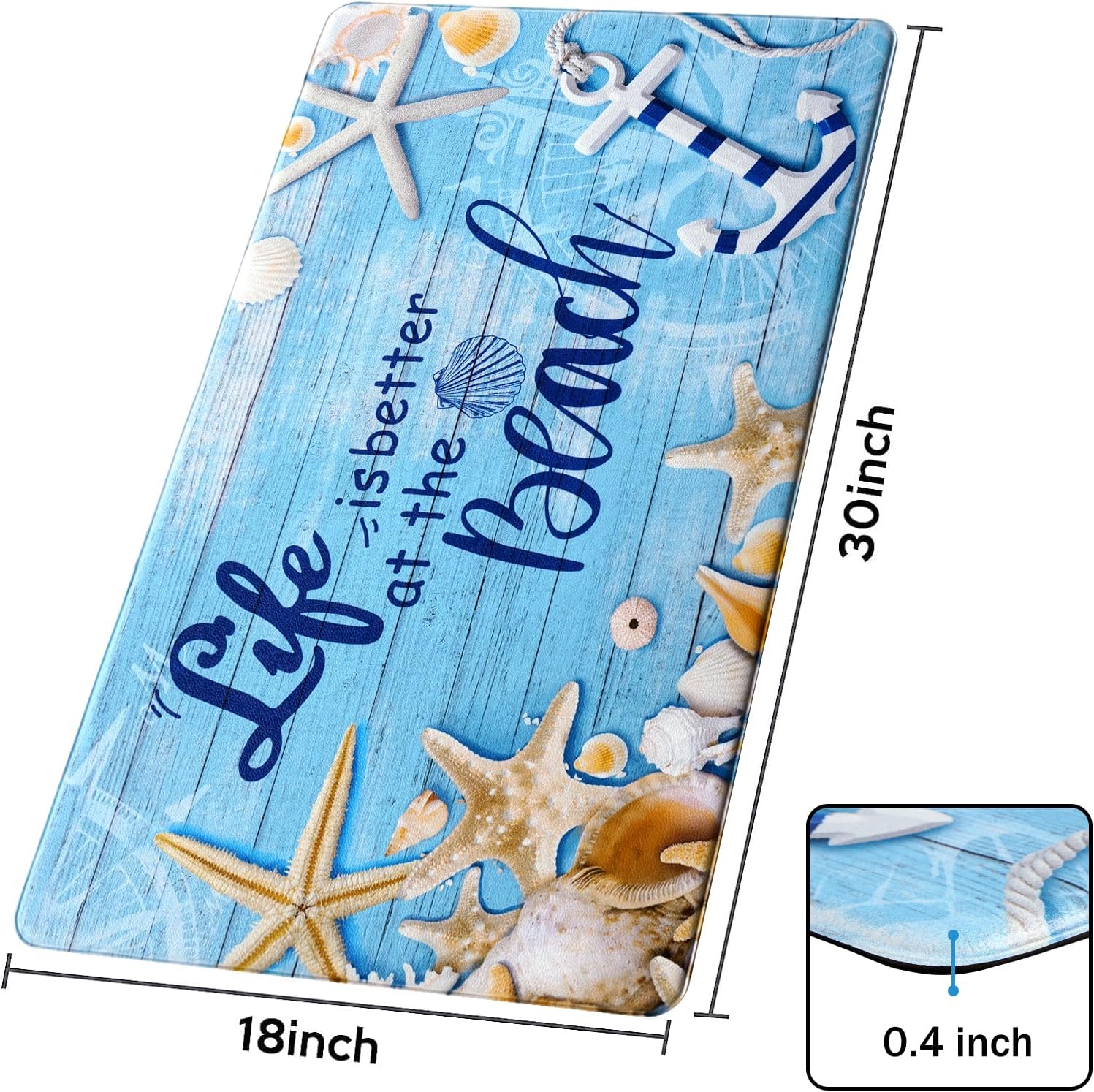 Perfect Coastal Comfort Mat for Kitchen Standing