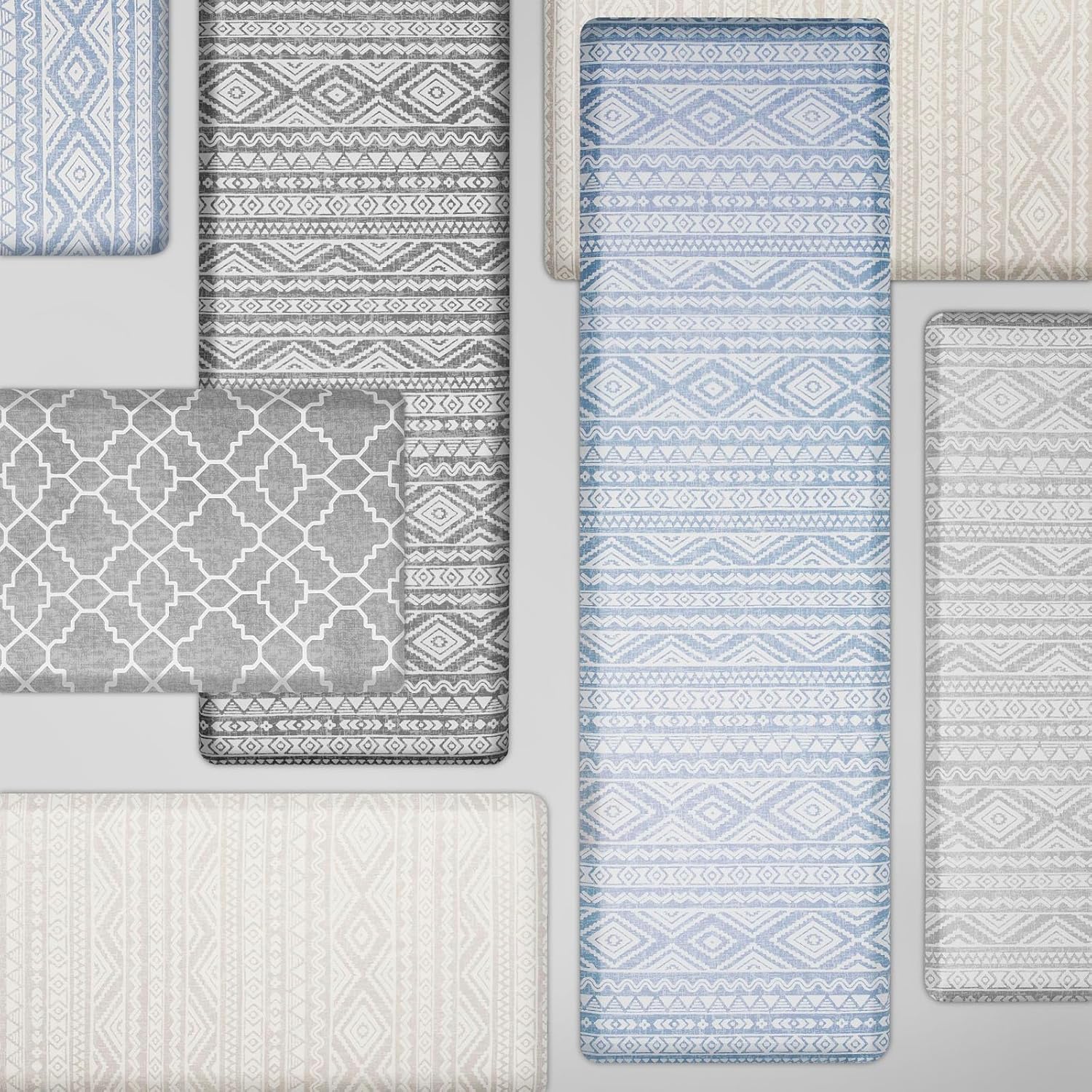 FRESHMINT Boho Kitchen Mat 173x39 Non-Slip Mat