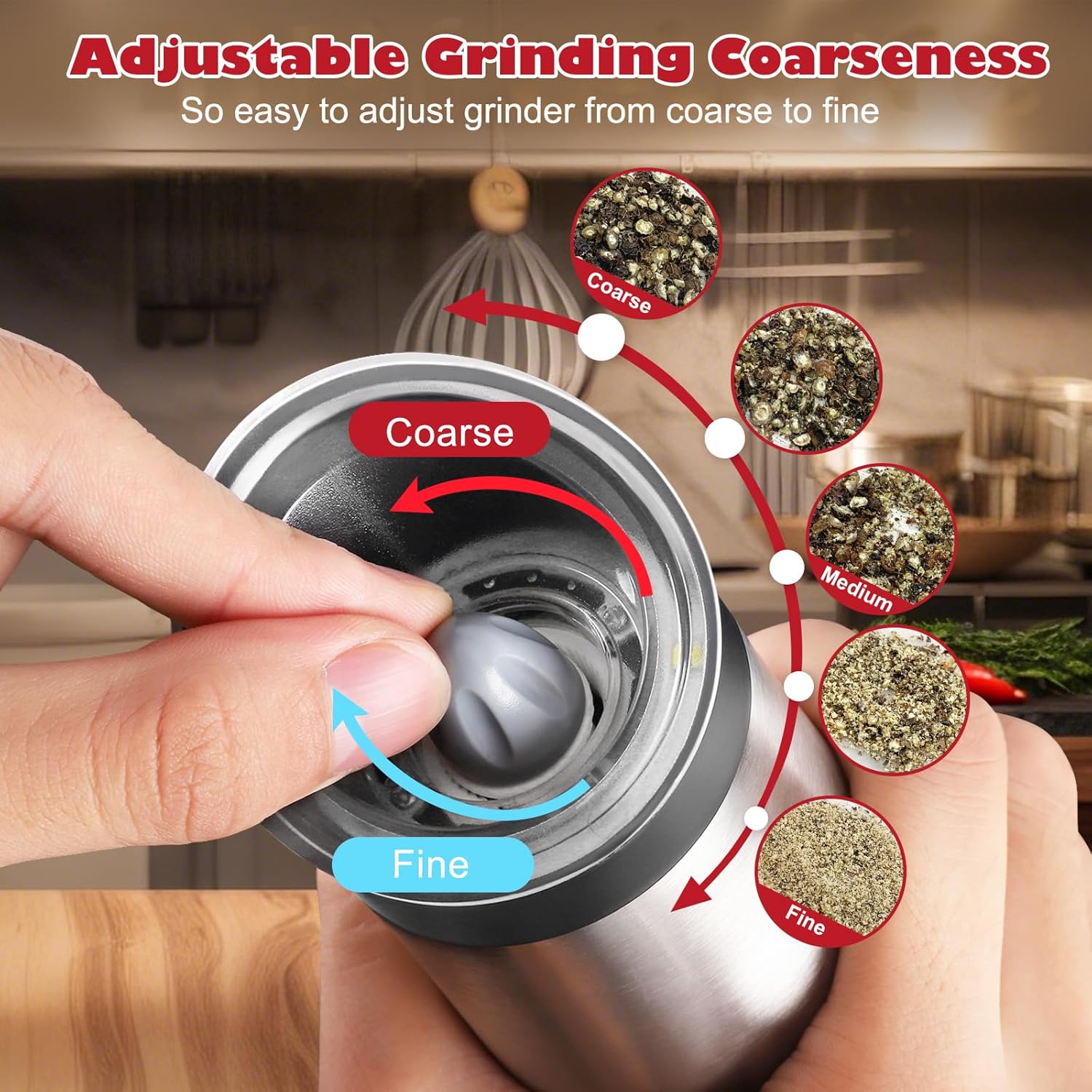 Manual Electric Salt Pepper Grinder Set