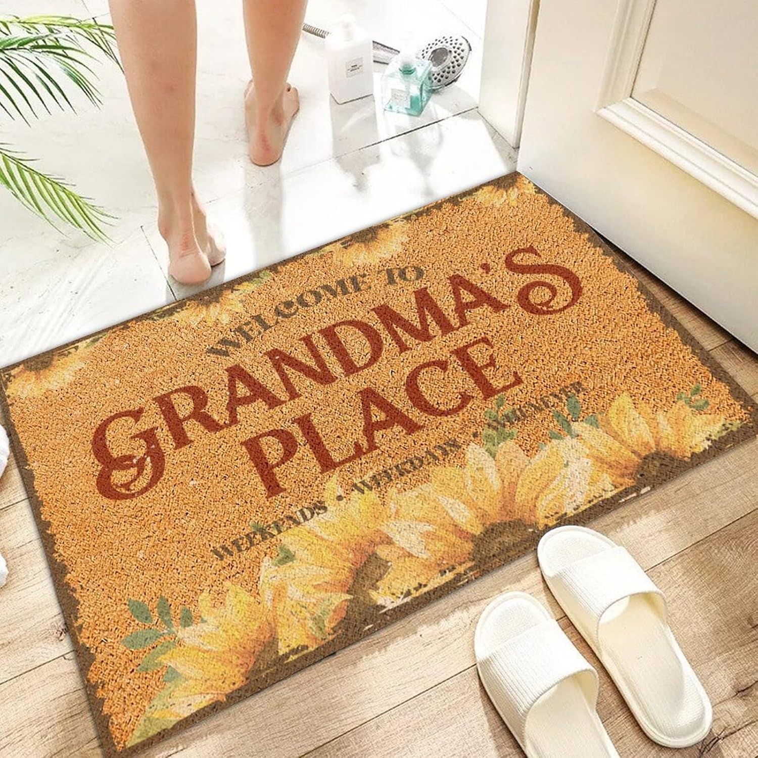 Welcome to Grandmas Place Coir Fiber Entry Mat