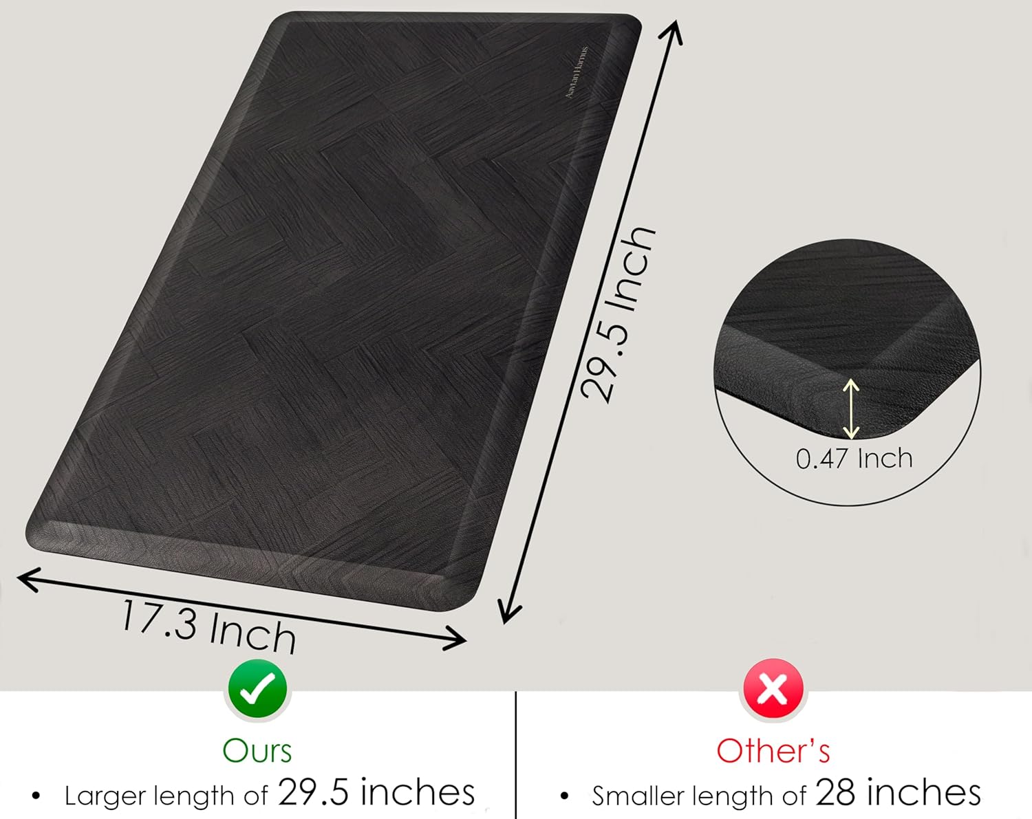 173x295in Premium Standing Desk Mat for Comfort and Extra Flexibility