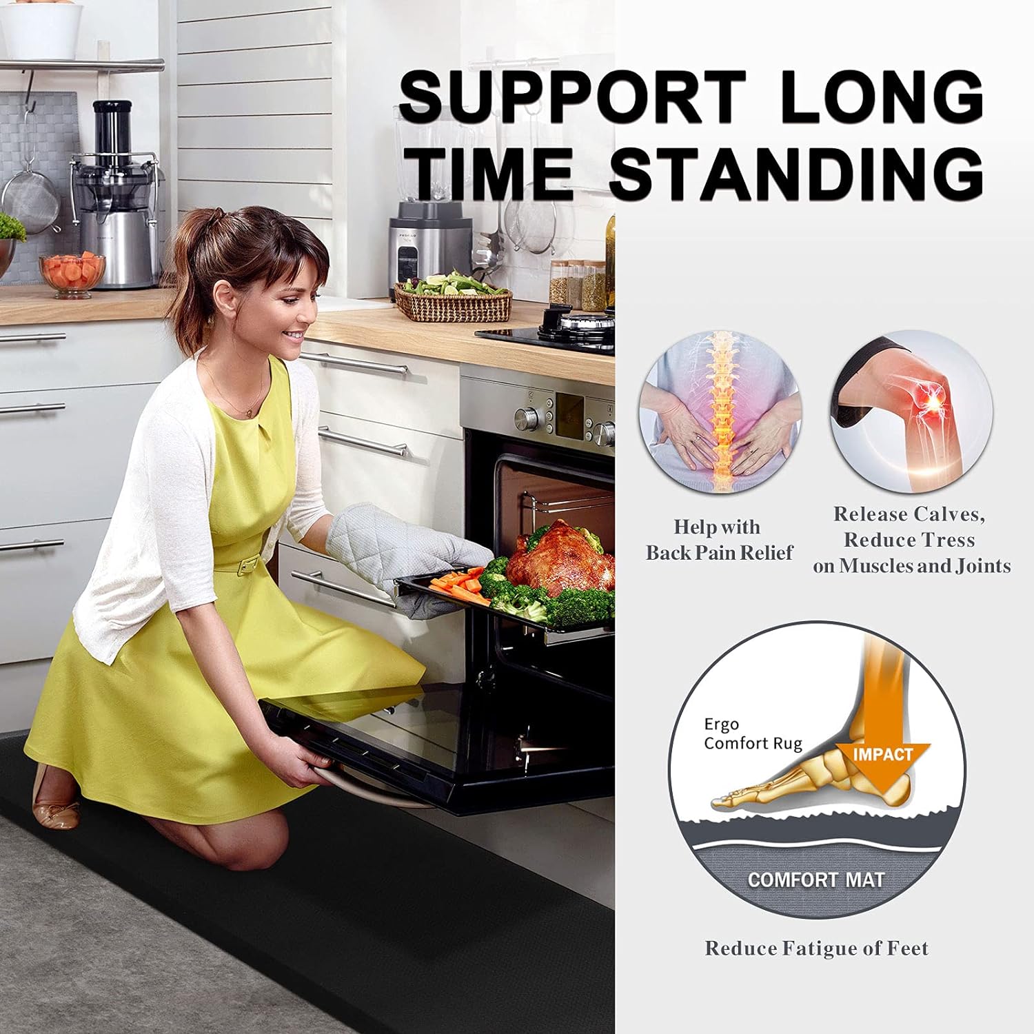 Ergonomic Standing Kitchen Mat for Anti-Fatigue Comfort
