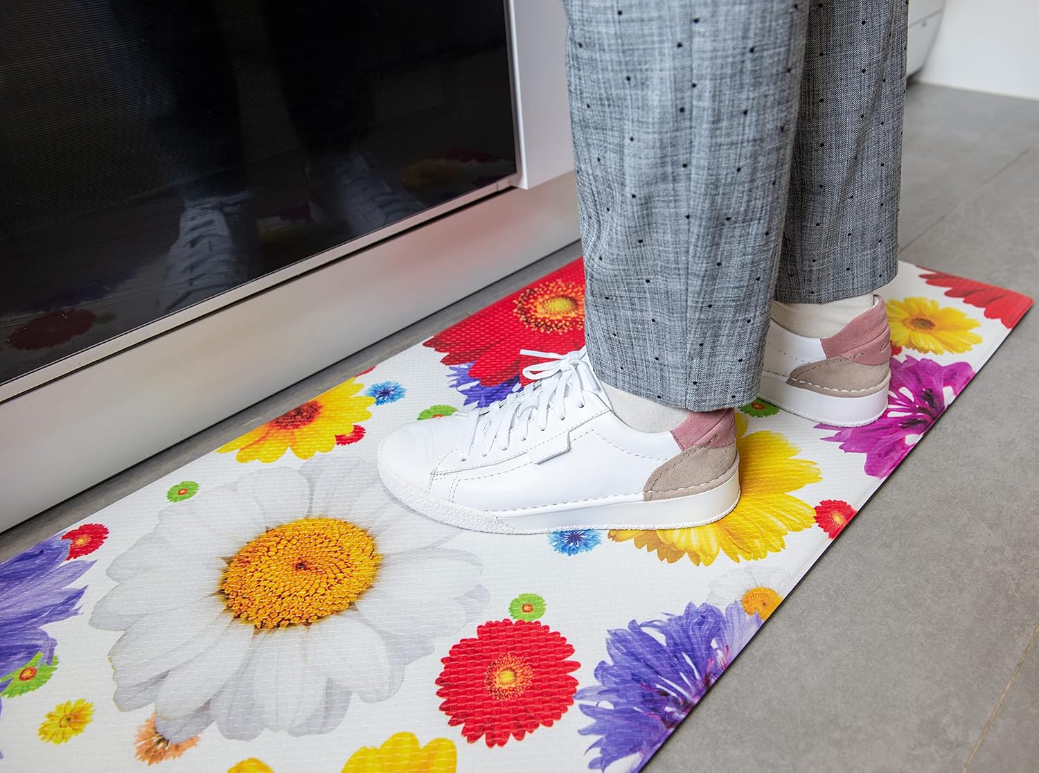 BAMBIKI Artistic Anti Fatigue Kitchen Mat - 48x175x12mm