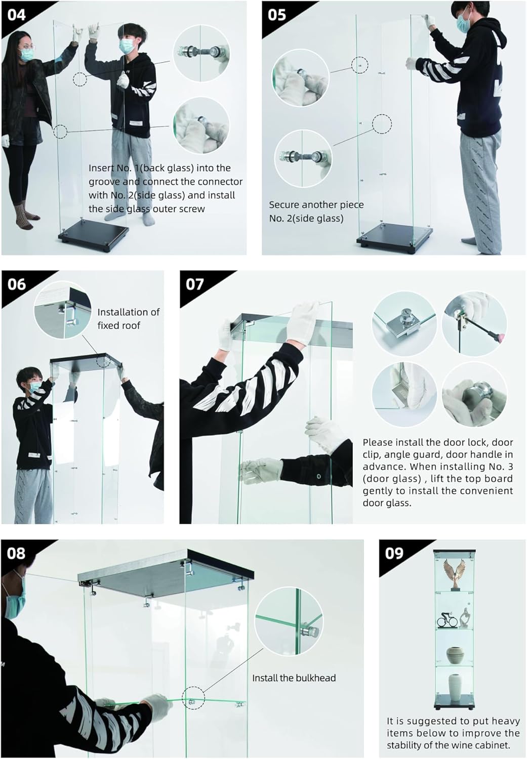 Sturdy 4-Tier tempered glass display cabinet