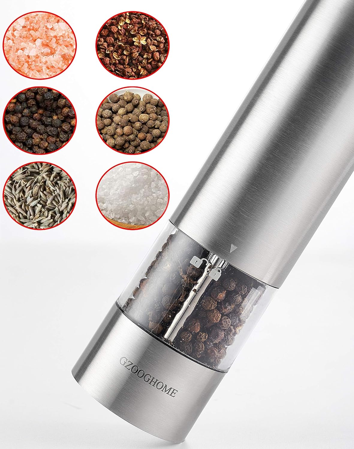 GZOOGHOME 2-Piece Electric Salt and Pepper Mill Set