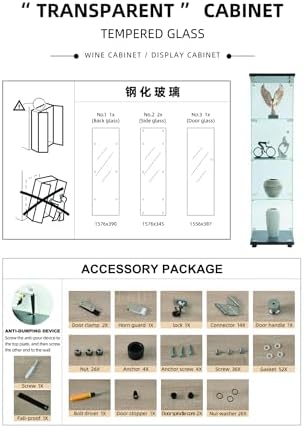 Sturdy 4-Tier tempered glass display cabinet